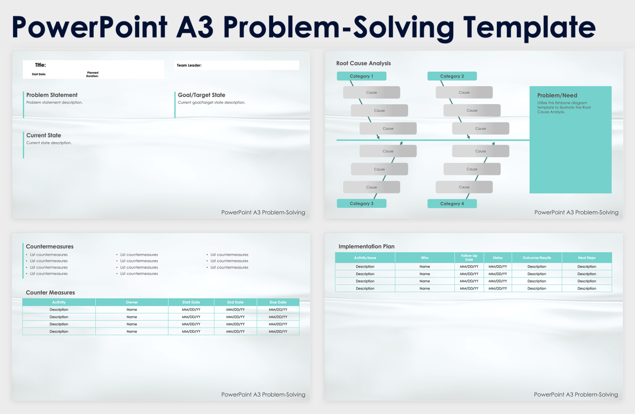 PowerPoint A3 Problem-Solving & Process Templates