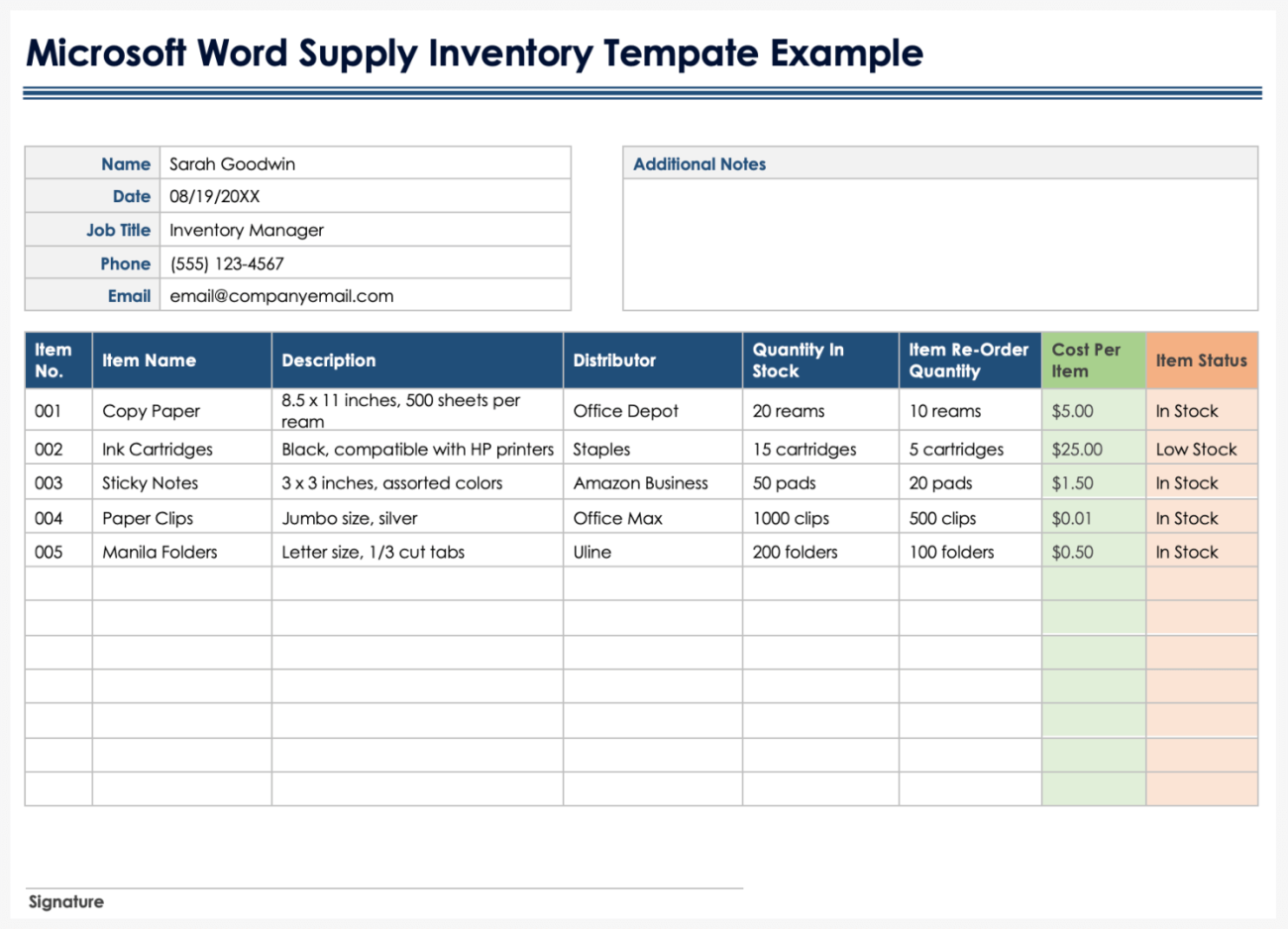 inventory control sheet template in word, pdf, google... Free Microsoft Word Inventory Templates