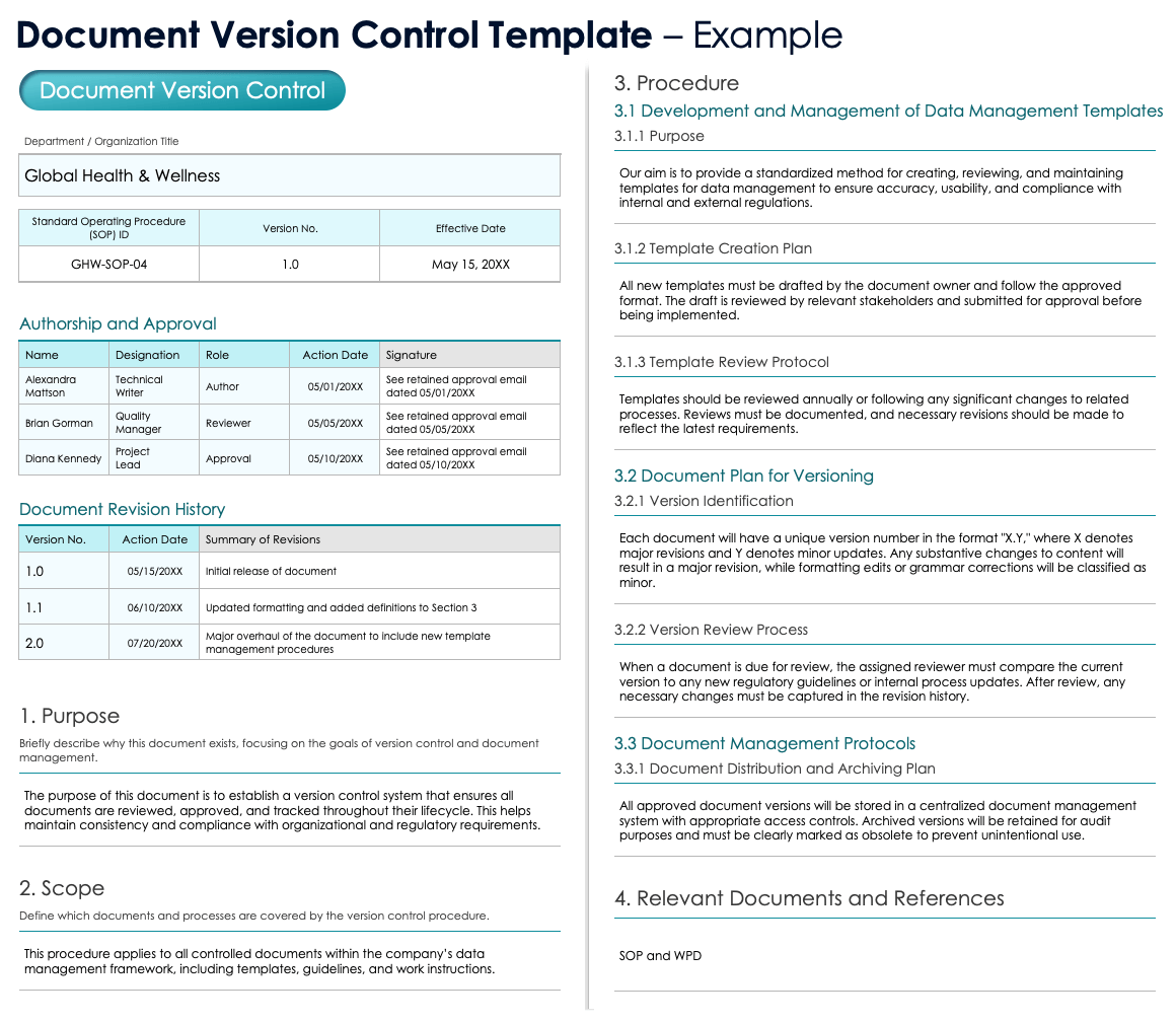Free Document Control Templates: Plans, Registers & Logs