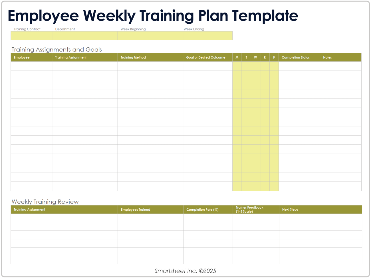 Free Employee Training Plan Templates