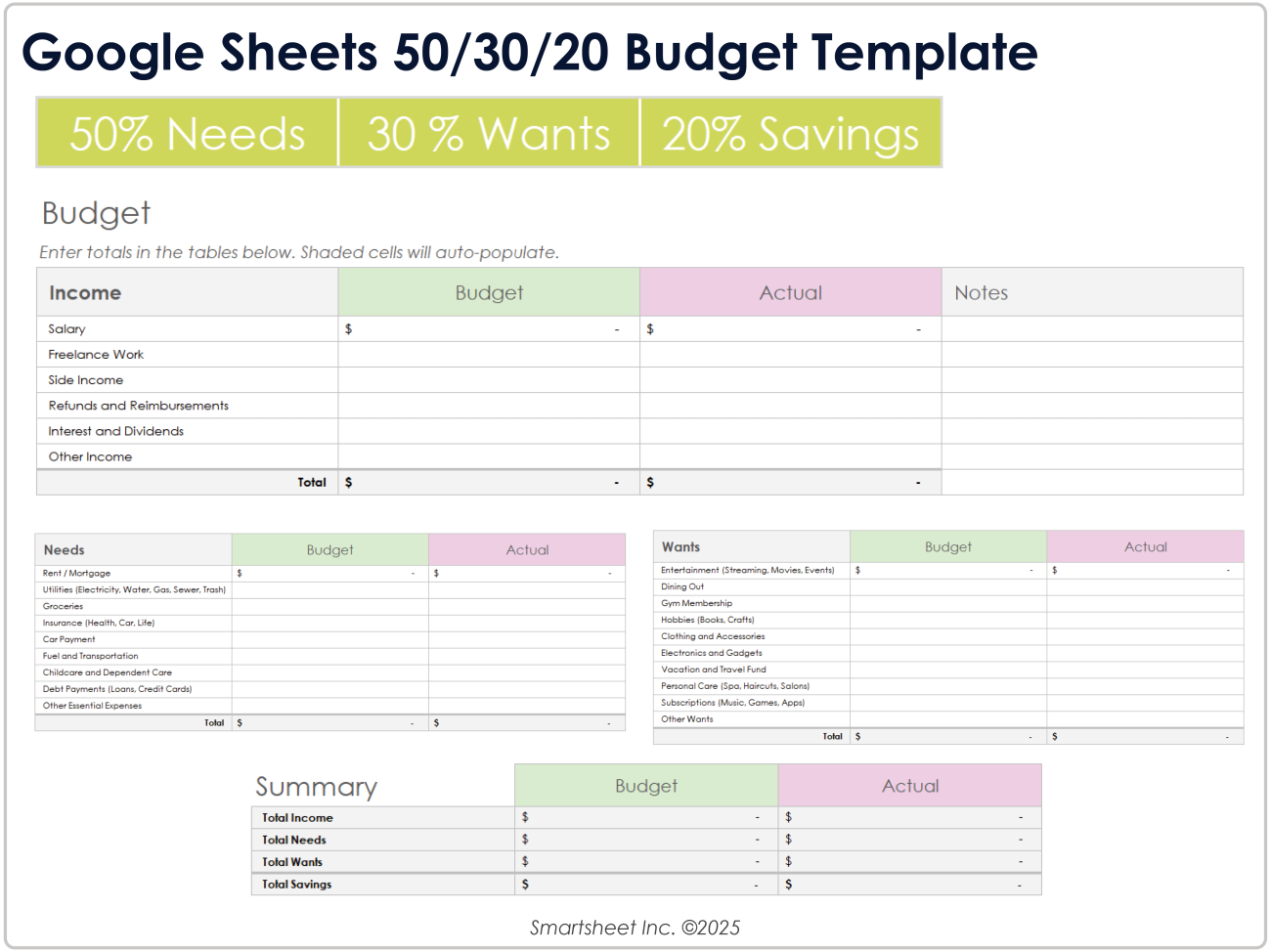Free Budget Templates for Google Sheets