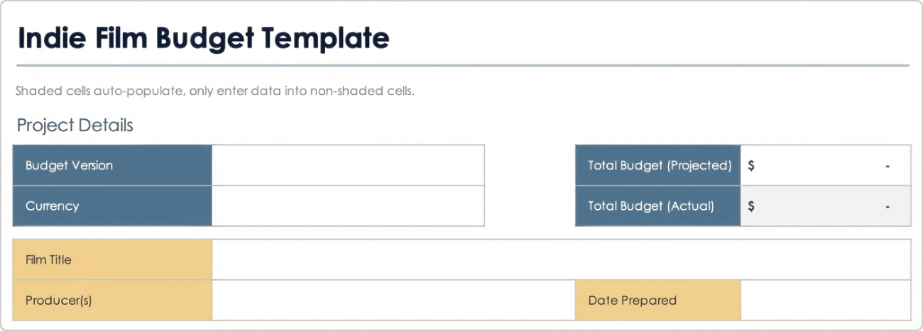Free Film Budget Templates: Feature, Indie & More