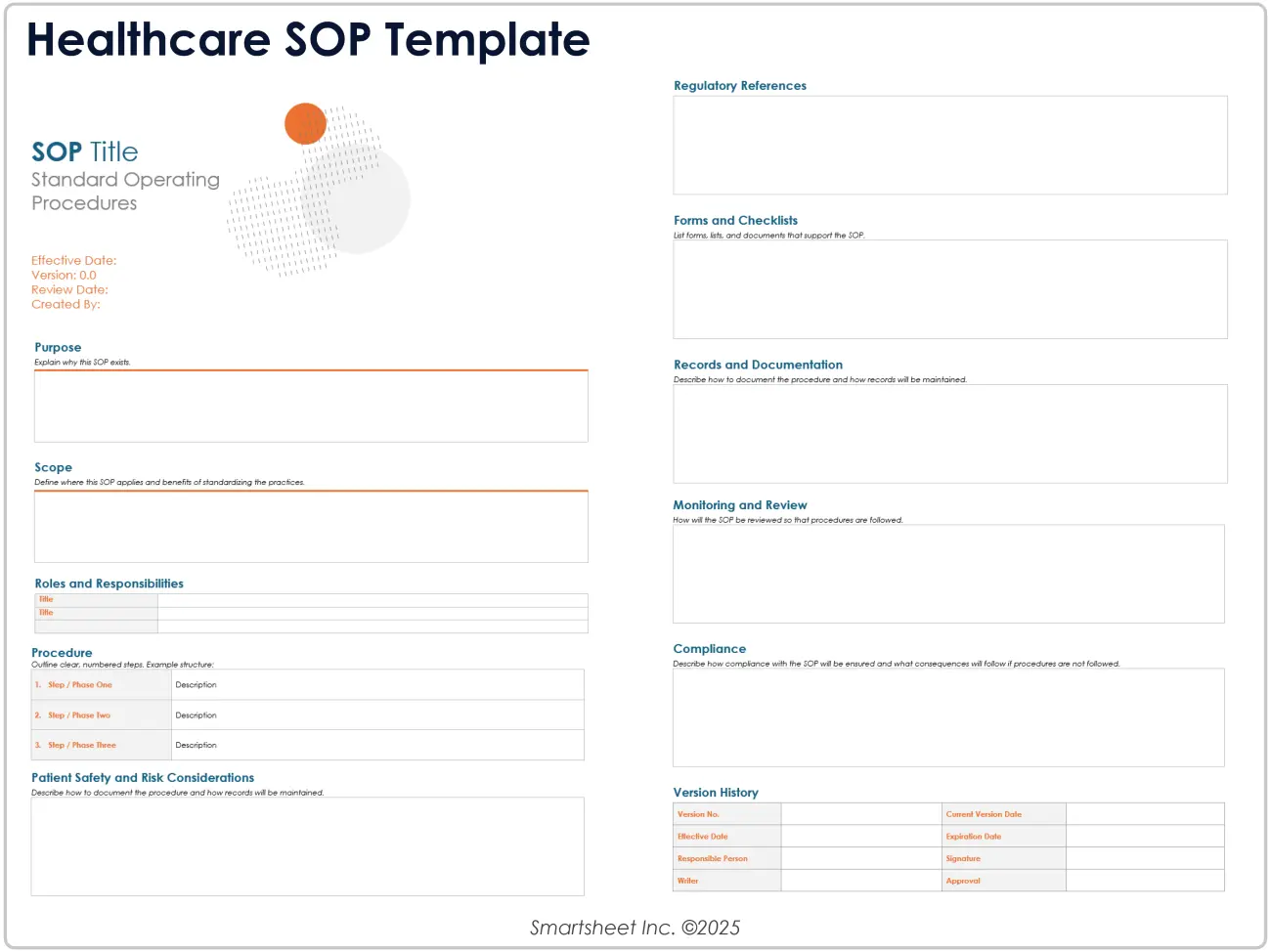 Healthcare SOP Template for Word