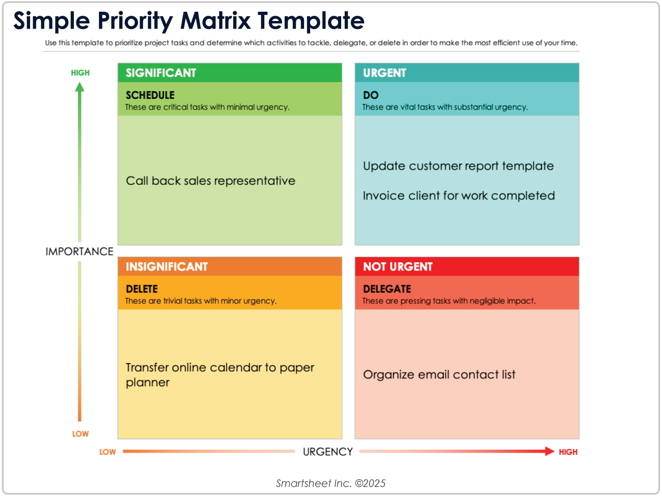 Free Priority Matrix Templates