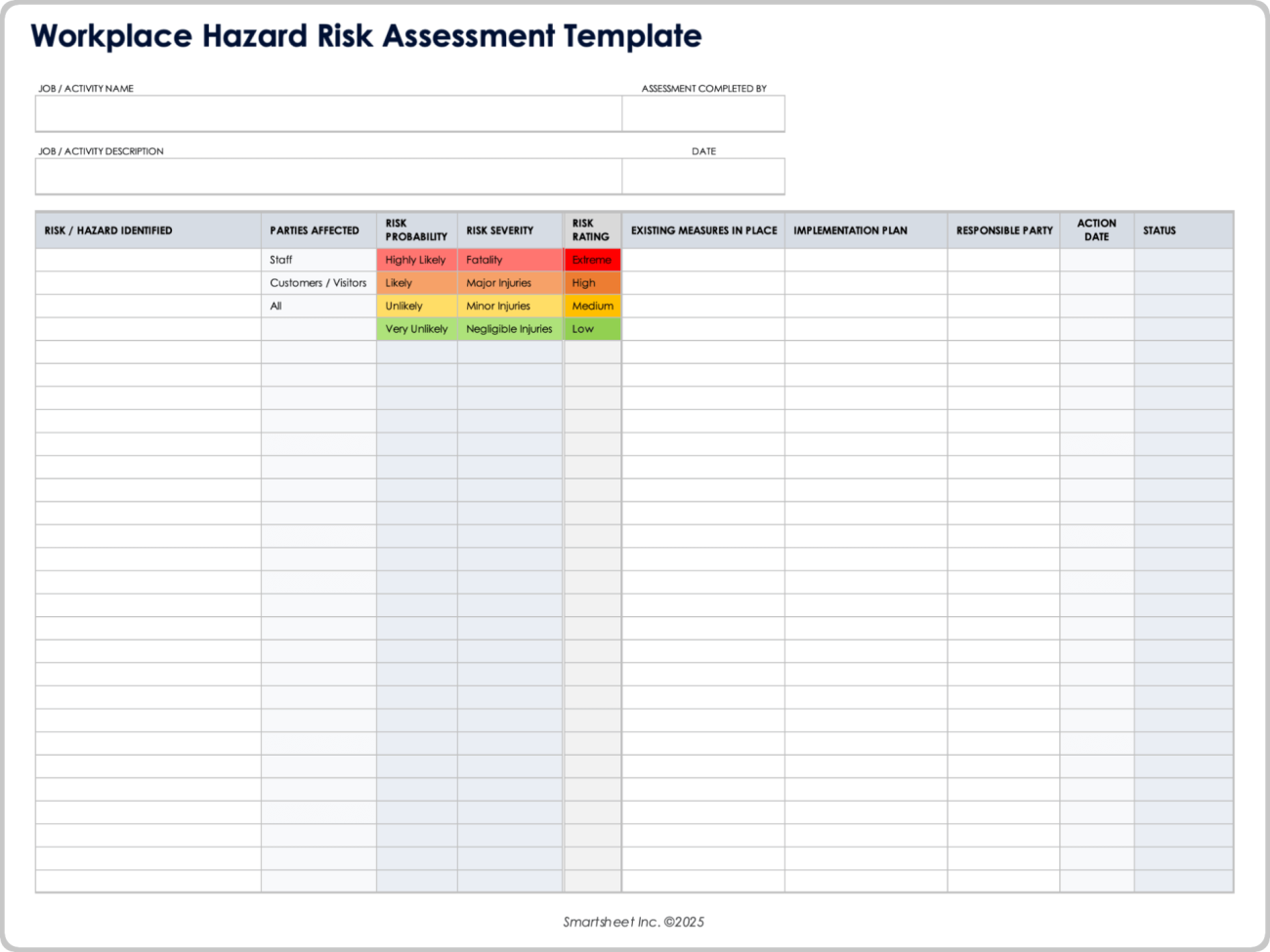 Free Risk Assessment Templates