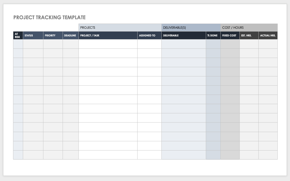 Free Project Plan Templates for Word Smartsheet
