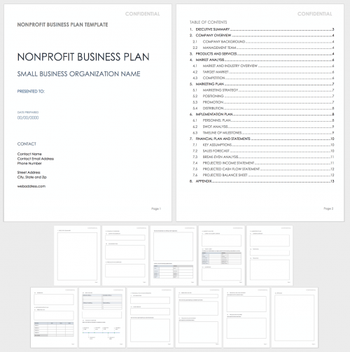 not for profit business plan example