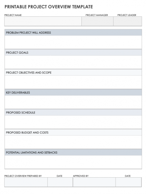 Free Project Overview Templates | Smartsheet