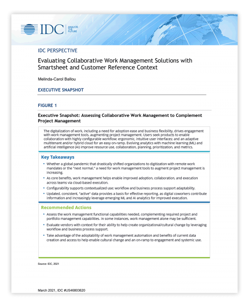 IDC: Evaluating Project Management and Collaborative Work Management ...
