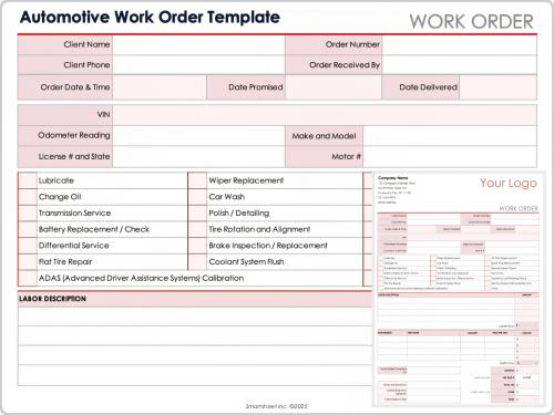 Free Work Order Forms Templates: All Formats Editable