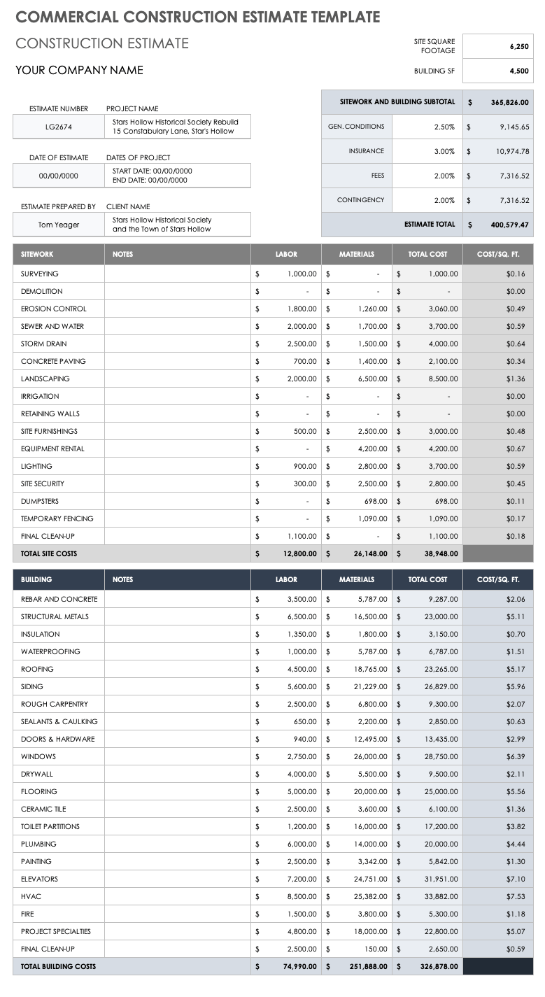 free-construction-estimate-template-excel-task-list-templates