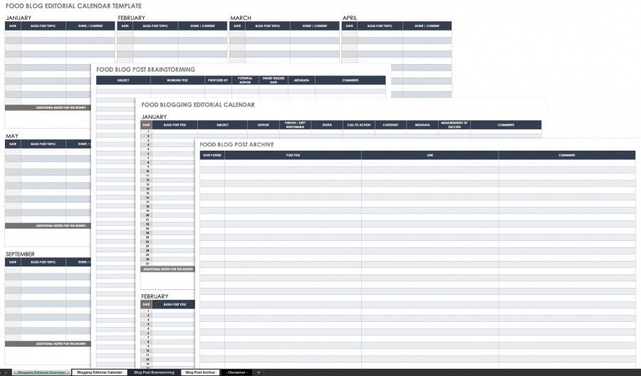 Free Blog Calendar Templates and Samples | Smartsheet