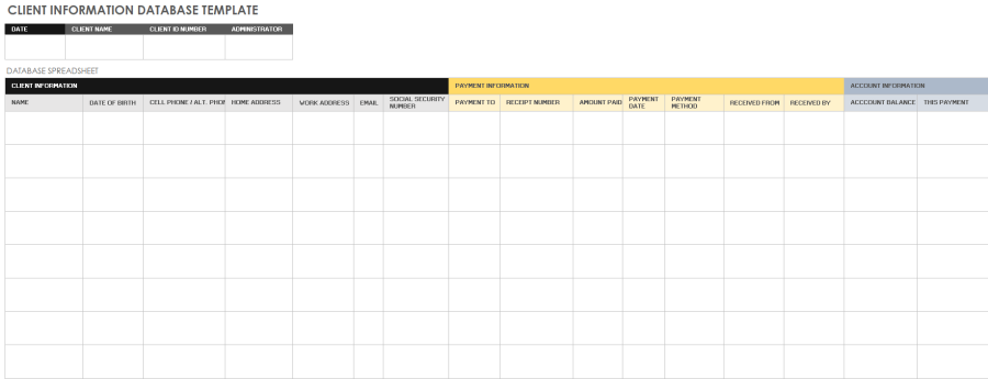 Client Database Examples Free Small Business CRM Templates in Excel | Smartsheet