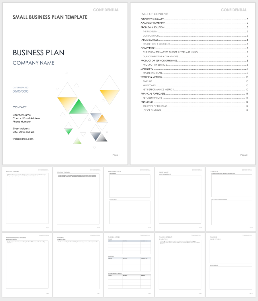 ontario small business plan template