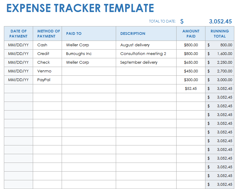 Excel Expenses Receipt Template