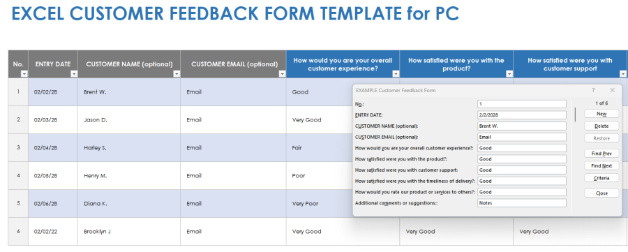 Free Excel Form Templates – Fillable Forms of All Types | Smartsheet