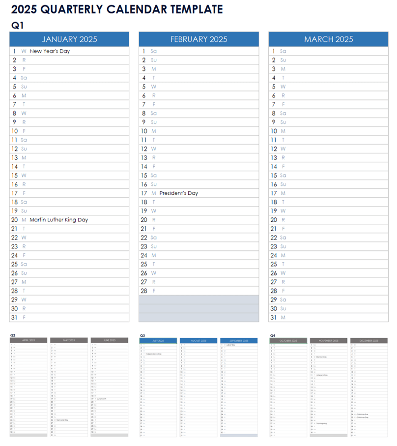 Free Excel Calendar Templates