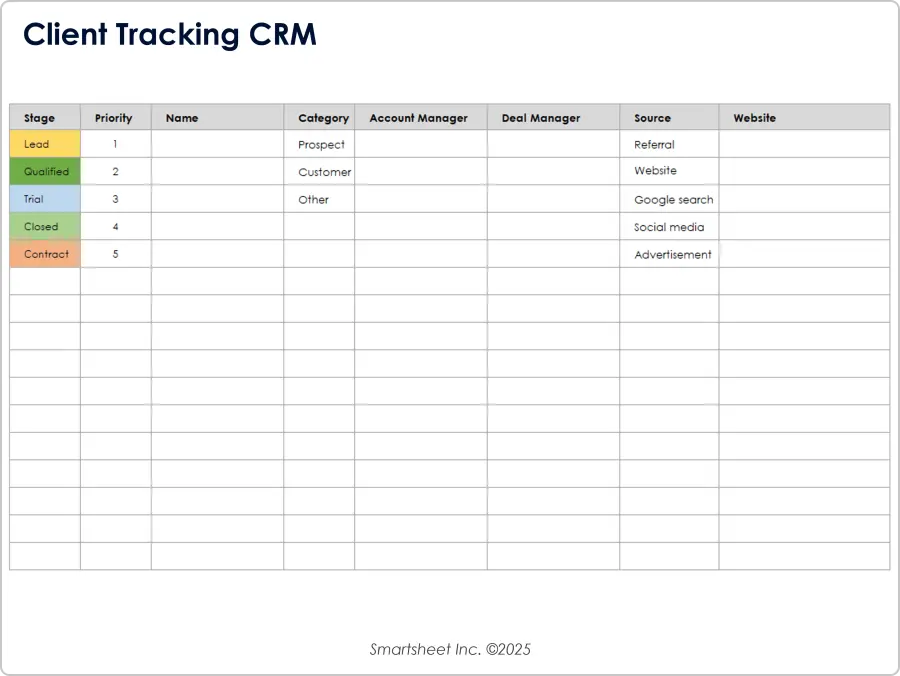 Client Tracking CRM Template