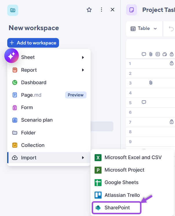 Import files from SharePoint | Smartsheet