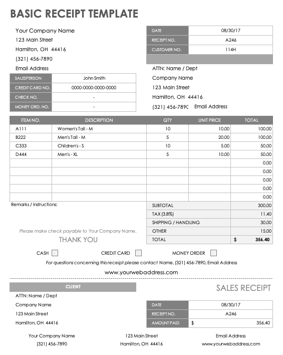 Lv Receipt Template