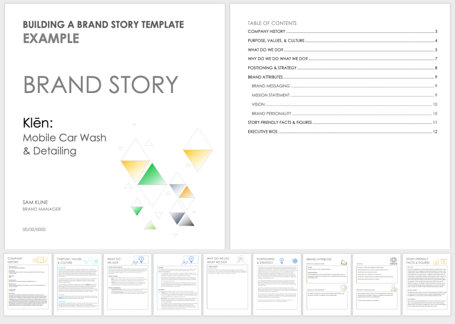 Free Brand Story Templates Smartsheet