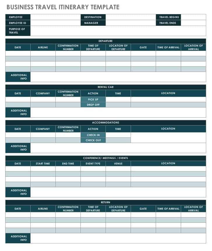 Employee Tour Planning Template