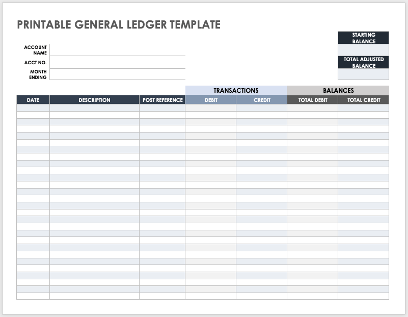 General Ledger Template Google Sheets