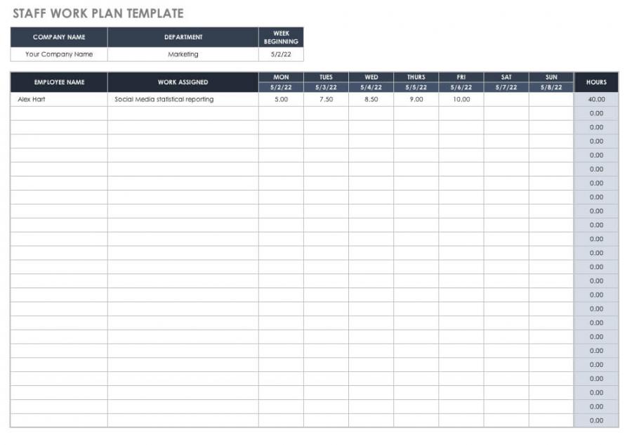 project planner excel