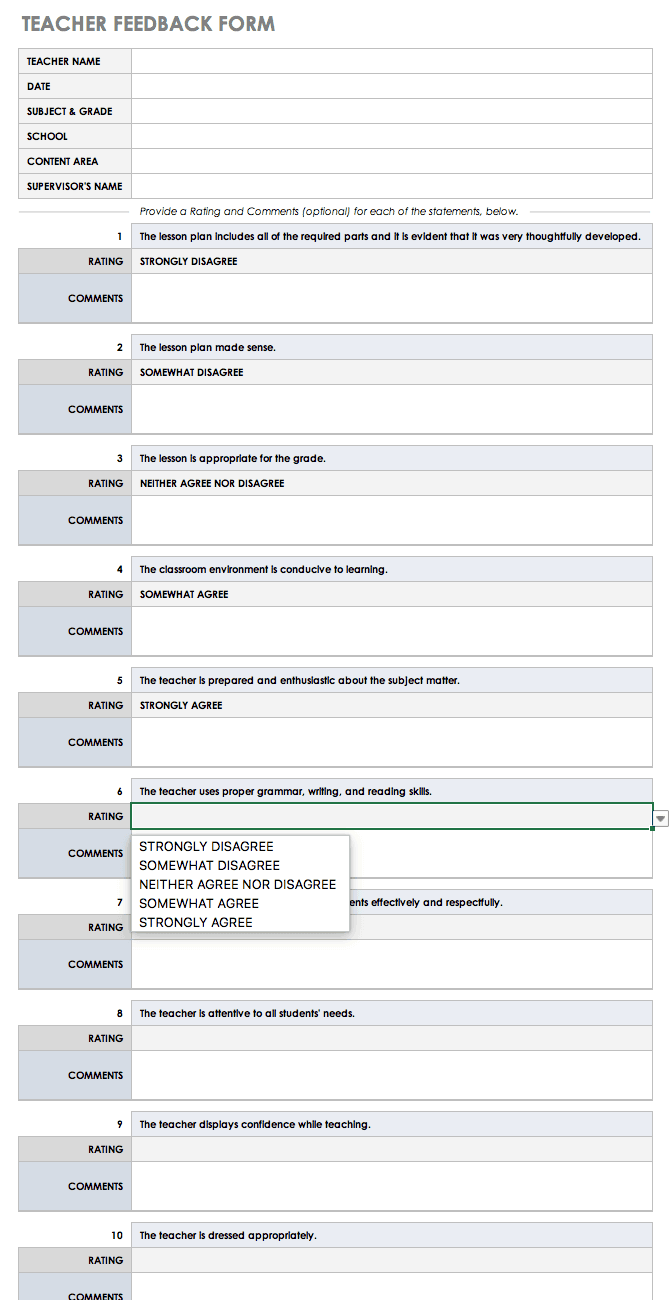 Free Feedback Form Templates Smartsheet