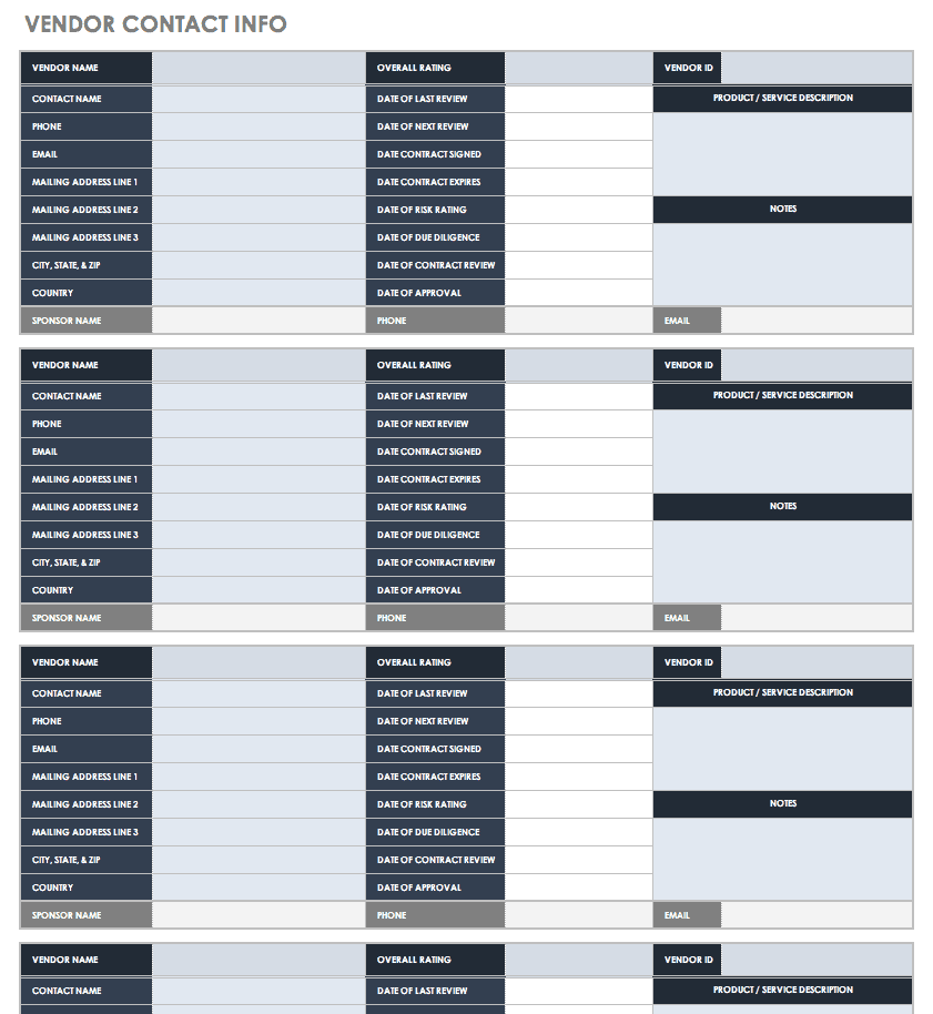 Professional Contact List Template Excel