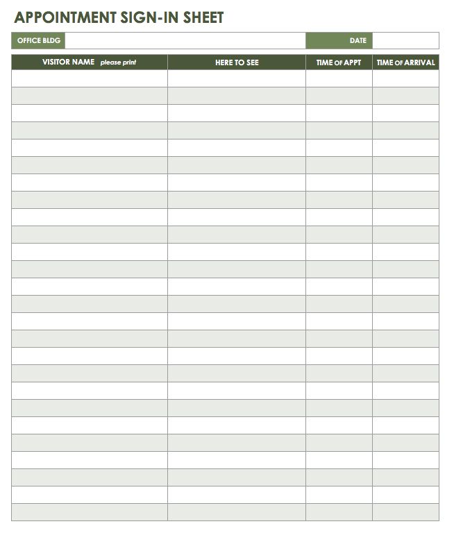 Chart For Recording Future Appointments