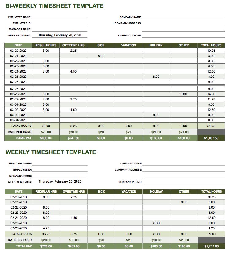 Time Card Template For Excel from www.smartsheet.com