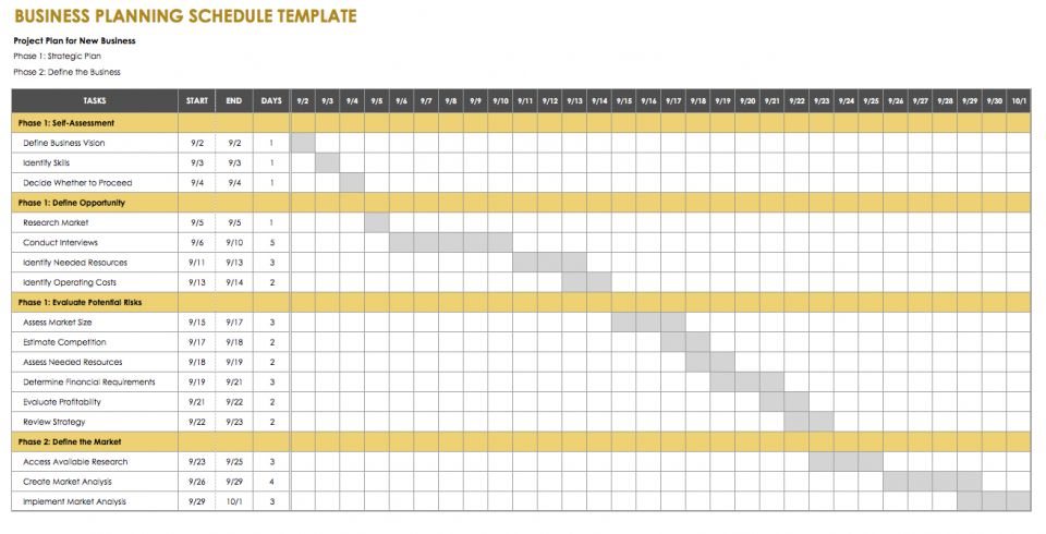 excel business plan templates