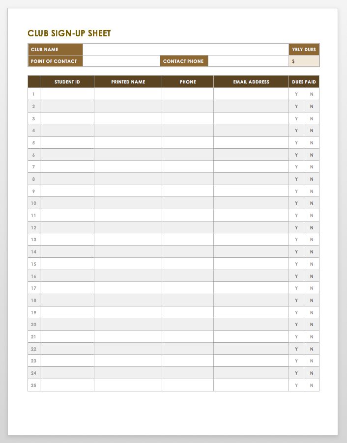 Class Party Sign Up Sheet Template from www.smartsheet.com
