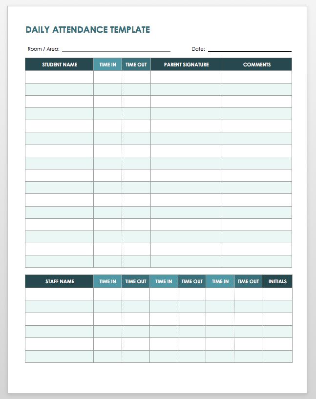 Free Attendance Spreadsheets And Templates Smartsheet