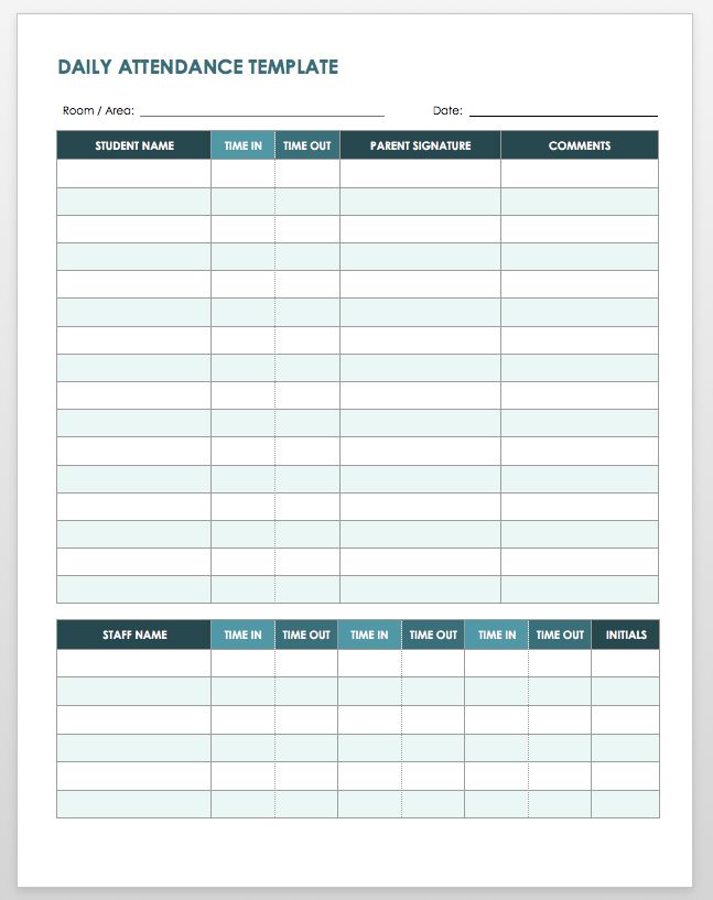 Attendance Tracking Spreadsheet Template