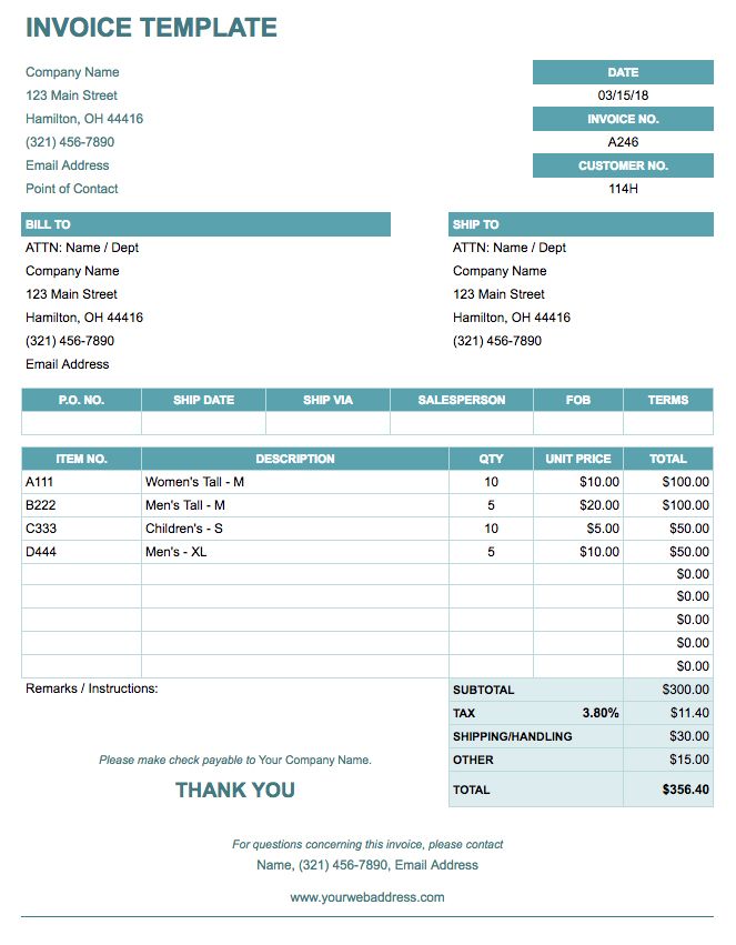 Free Google Docs Invoice Templates Smartsheet