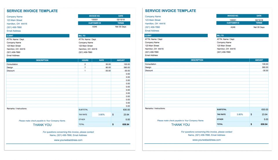 quick invoice to use monthly