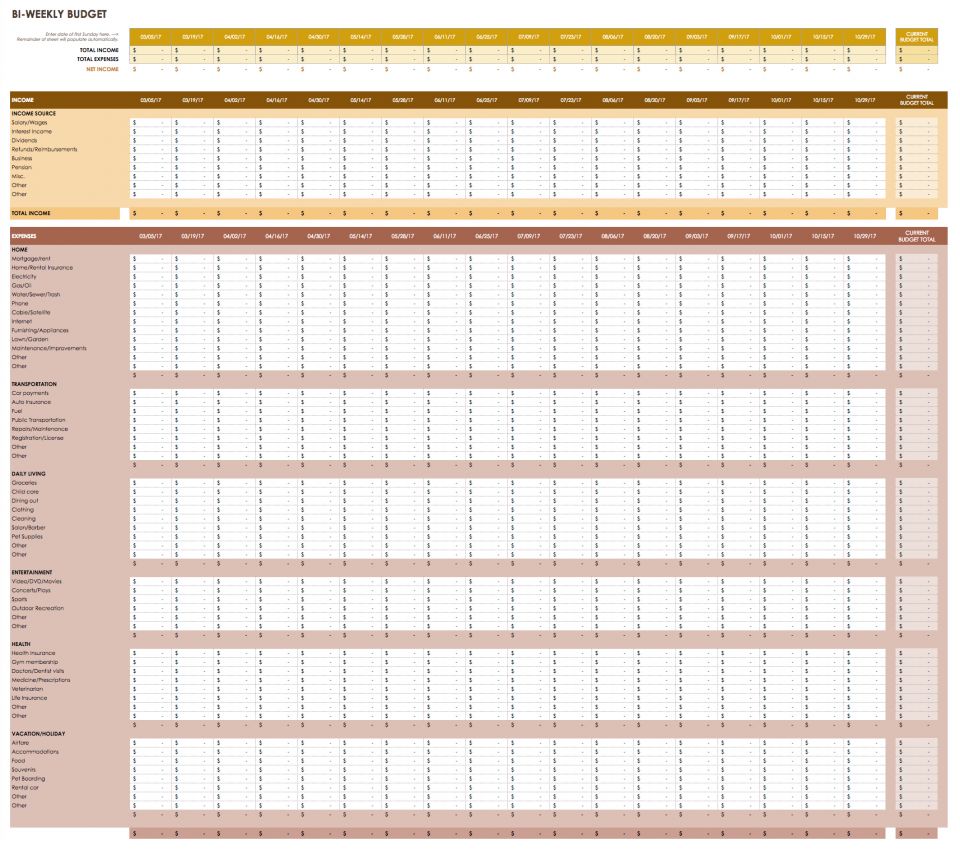 Basic Budget Template Google Sheets