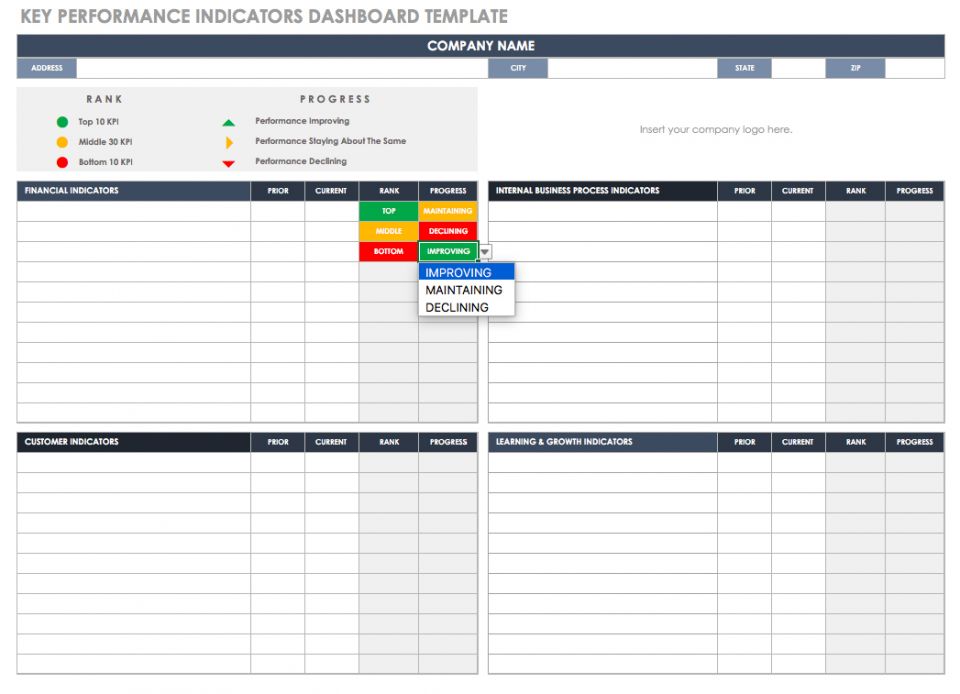 Balanced Scorecard Excel Template Free from www.smartsheet.com