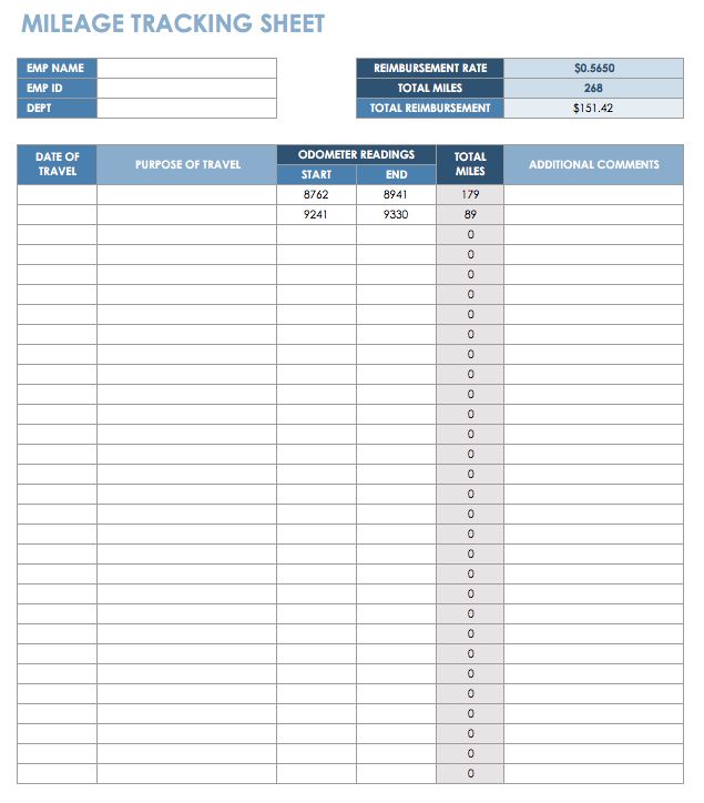 Tracking Chart Template
