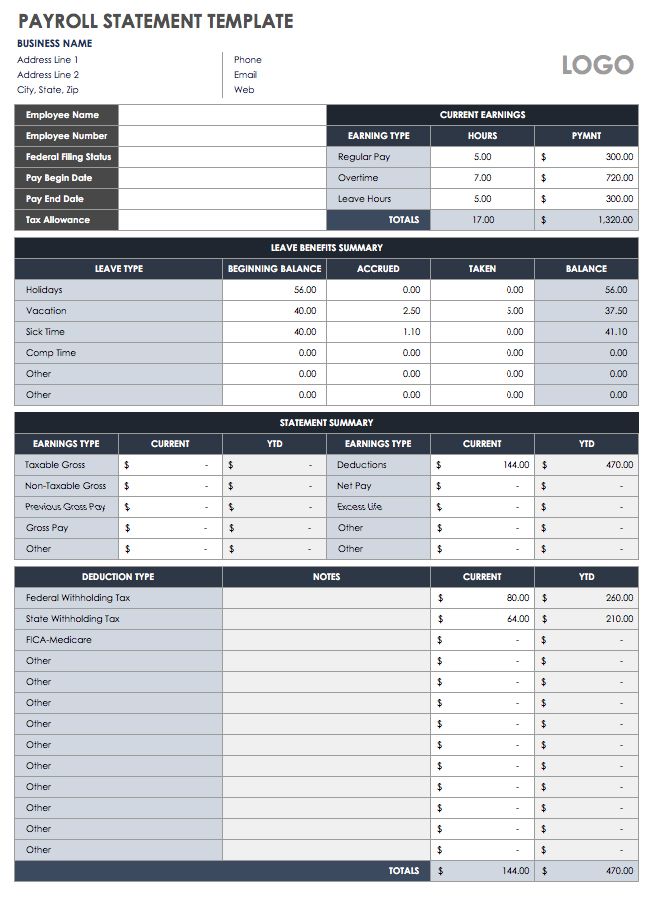 Simple Payroll Template from www.smartsheet.com