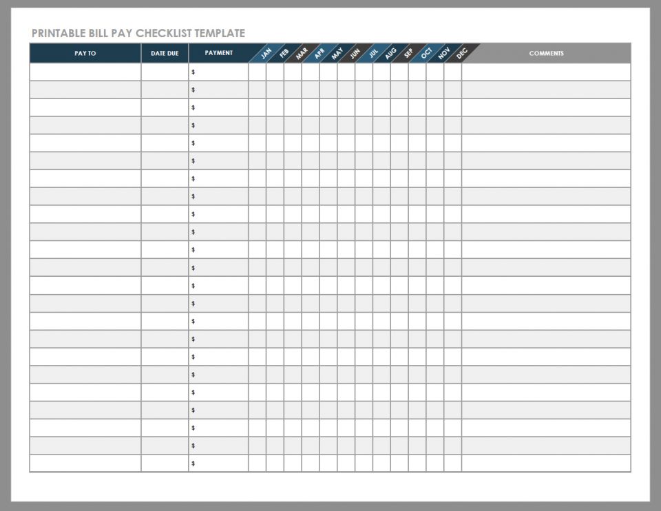 Blank Payment Chart