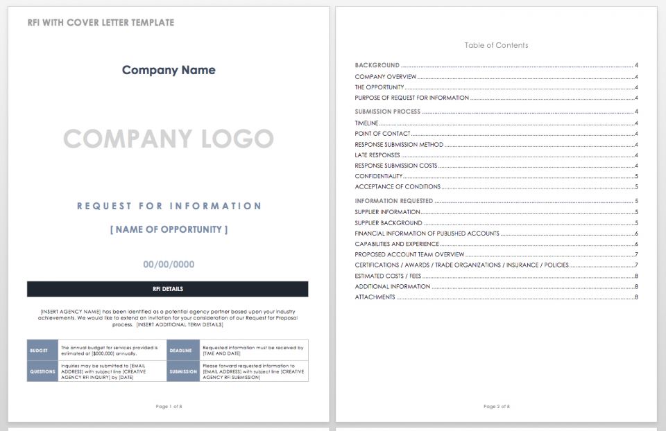 Request For Information Letter Template from www.smartsheet.com