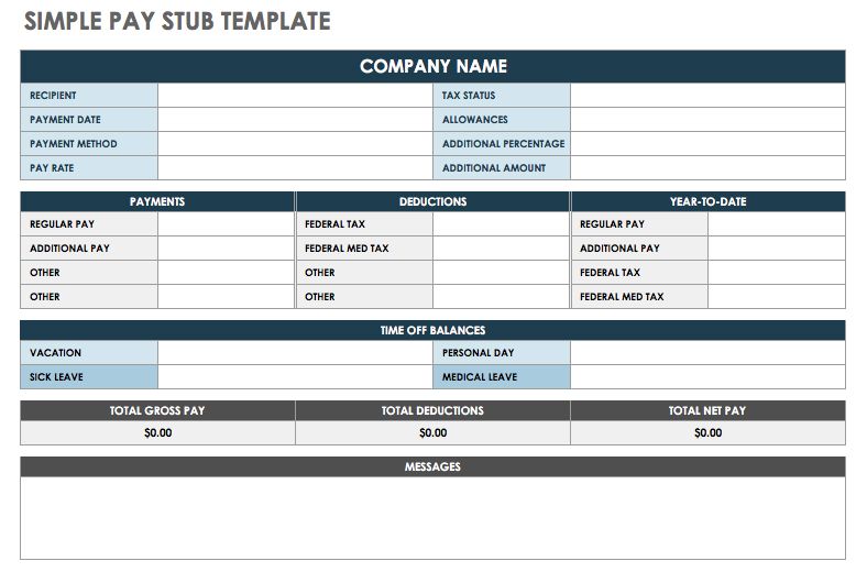 free printable pay stub templates
