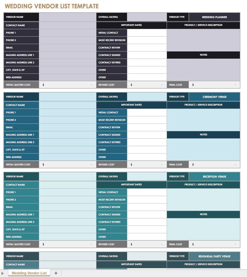 Vendor Comparison Template from www.smartsheet.com