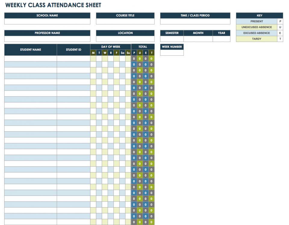 Attendance Chart Online