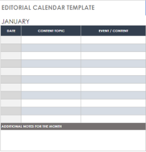 Editorial Calendar Template Example
