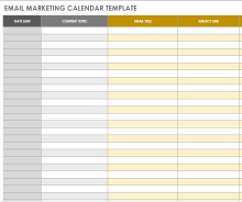 Email Marketing Calendar Template Example