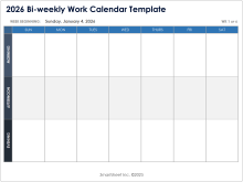 2026 Bi-Weekly Work Calendar Template